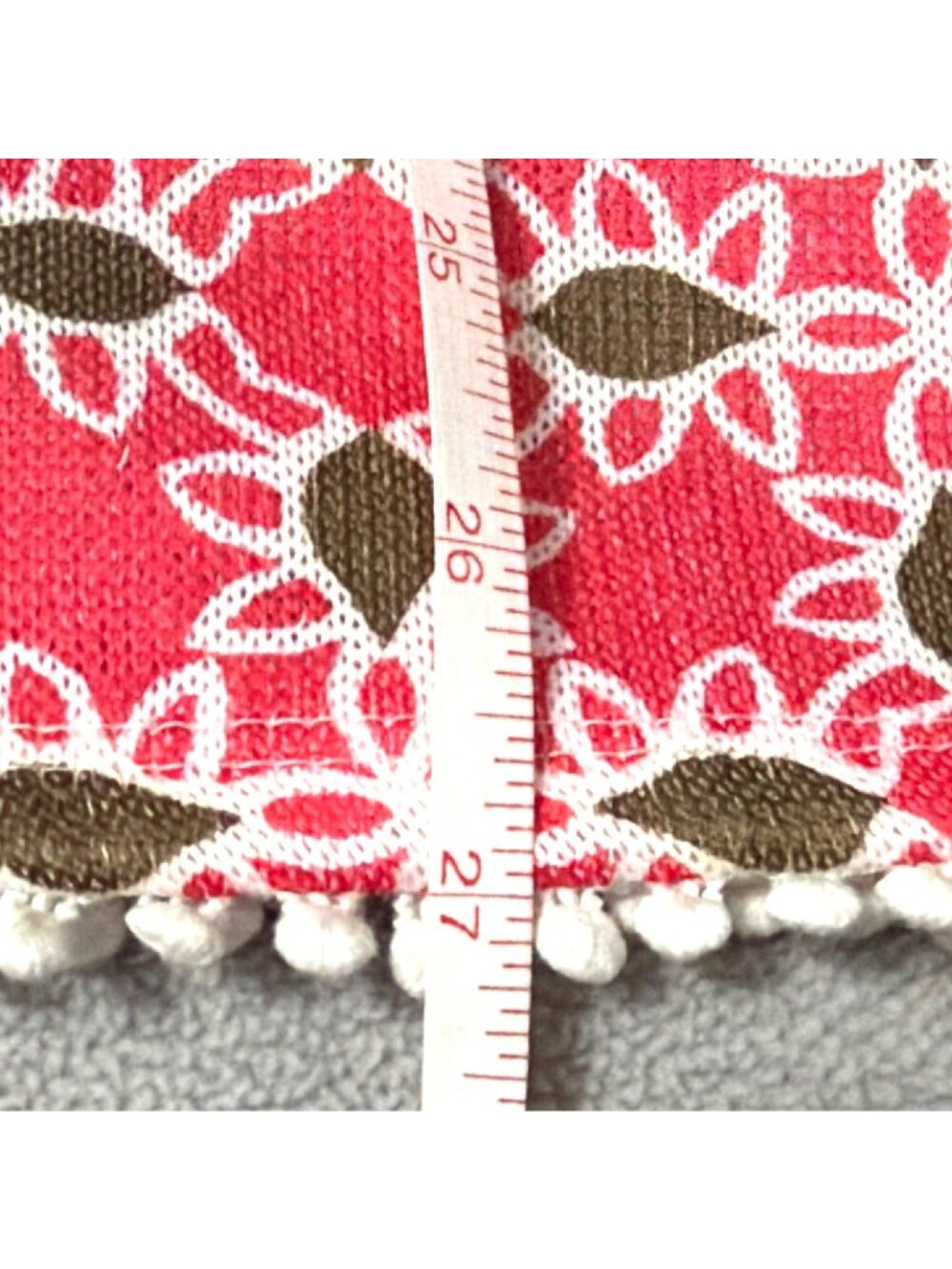 Bohemian Sleeveless Tank Top With Pom Pom Trim Pink & Beige Womens Size L - Picture 4 of 4